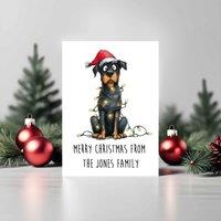60 SECOND MAKEOVER Pack Of 5 Personalised Christmas Cards Rottweiler in White | Size: 5 Pack
