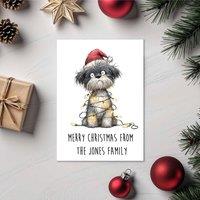 60 SECOND MAKEOVER Pack Of 5 Personalised Christmas Cards Shih Tzu in White | Size: 5 Pack