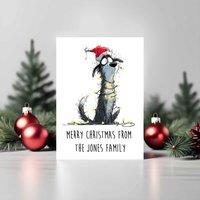60 SECOND MAKEOVER Pack Of 5 Personalised Christmas Cards Terrier in White | Size: 5 Pack