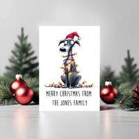 60 SECOND MAKEOVER Pack Of 5 Personalised Christmas Cards Whippet in White | Size: 5 Pack