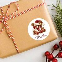 60 SECOND MAKEOVER 25 x Personalised Christmas Labels Traditional Xmas