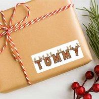 60 SECOND MAKEOVER 25 x Personalised Christmas Labels Reindeer Name