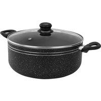 Royalford 30Cm Casserole Dish Stockpot Non-Stick Cookware Soup Stew Pan with Lid in Black