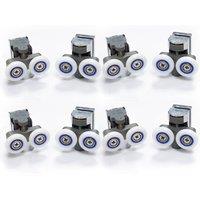 Nes Home Chrome 8 Shower Door Wheels 23mm 4 Top & Bottom Roller Runners in Black