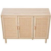 Living and Home Three-Door Wooden Sideboard in Light Oak