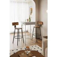 Living and Home Square White Tall Table for Cafe Bar