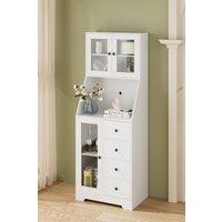 Living and Home 4 Drawer Kitchen Tall Storage Cabinet in White