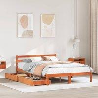 Berkfield Home Bed Frame without Mattress Wax Brown 120x190 cm Small Double Solid Wood Pine