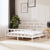 Berkfield Home Bed Frame White Solid Wood Pine 180x200 cm Super King Size