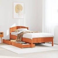 Berkfield Home Bed Frame without Mattress Wax Brown 75x190 cm Small Single Solid Wood Pine