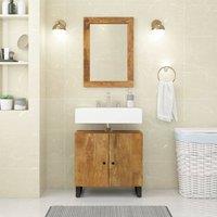 Berkfield Home Sink Cabinet 62x33x58 cm Solid Wood Mango & Engineered Wood in Brown | Size: 62 x 33 x 58 cm