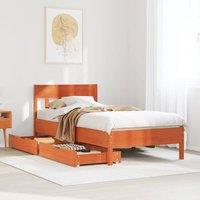 Berkfield Home Bed Frame without Mattress Wax Brown 100x200 cm Solid Wood Pine