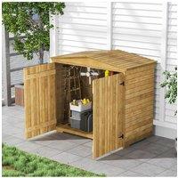Living and Home Outdoor Wooden Garden Tool Equipment Storage Shed in Brown