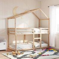 Berkfield Home Bunk Bed without Mattress 90x190 cm Single Solid Wood Pine in Brown