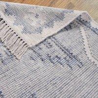 Industville Vyne Hand Woven Wool Rug - Blue & White - Multicolour | Size: 170 cm x 240 cm