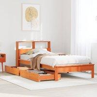 Berkfield Home Bookcase Bed without Mattress Wax Brown 75x190 cm Small Single Solid Wood Pine