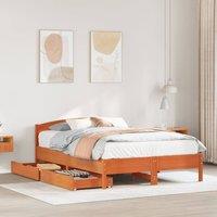 Berkfield Home Bed Frame without Mattress Wax Brown 120x200 cm Solid Wood Pine | Size: Small Double