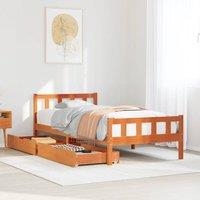 Berkfield Home Bed Frame without Mattress Wax Brown 75x190 cm Small Single Solid Wood Pine