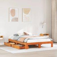 Berkfield Home Bed Frame without Mattress Wax Brown 140x200 cm Solid Wood Pine