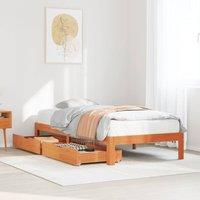 Berkfield Home Bed Frame with Drawers without Mattress Wax Brown 100x200 cm