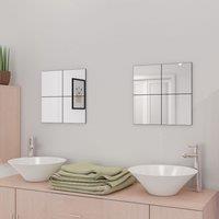 Berkfield Home Frameless Mirror Tiles Glass 16 pcs 20.5 cm in Silver