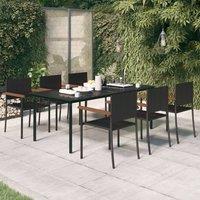 Berkfield Home 7 Piece Garden Dining Set Black