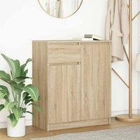 Berkfield Home Sideboard with Drawer Sonoma Oak 71x35x84 cm Engineered Wood in Brown | Size: 71 x 35 x 84 cm