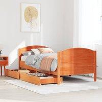Berkfield Home Bed Frame without Mattress Wax Brown 90x200 cm Solid Wood Pine