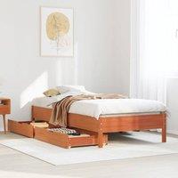 Berkfield Home Bed Frame without Mattress Wax Brown 90x200 cm Solid Wood Pine