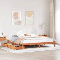 Berkfield Home Bed Frame without Mattress Wax Brown 200x200 cm Solid Wood Pine