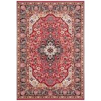 THE RUGS Design Oriental Skazar Isfahan Rug - Vintage Bordered Low Pile Carpet in Red | Size: 200 cm x 290 cm