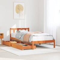 Berkfield Home Bed Frame without Mattress Wax Brown 100x200 cm Solid Wood Pine