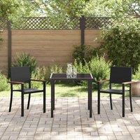Berkfield Home 3 Piece Garden Dining Set Black Poly Rattan