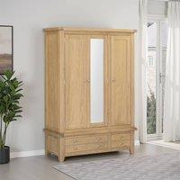 Seconique Windsor 3 Door 2 Drawer Wardrobe (Part Assembled) in Light Oak