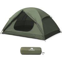 Voyager 2 Man Tent - Waterproof, Windproof Spacious 2-Person Camping Tent in Green