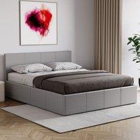 Home Discount Vida Designs Lisbon King Size Ottoman Leather Bed Frame UKFR Fabric in Grey