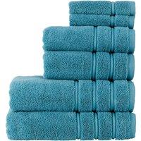 CHRISTY 'Antalya' 100% Turkish Cotton 6 Piece Luxury Bath Towel Set in Blue