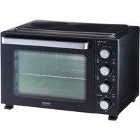 Cooks Professional 34L Mini Portable Oven with 2 Ceramic Hobs & Accessories in Black