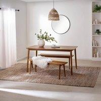 FurnitureboxUK Lynton Large Wooden Dining Table & 2 Benches in Walnut