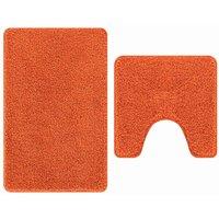 Berkfield Home 2 Piece Bath Mat Set Orange Polypropylen Non-Slip | Size: Medium