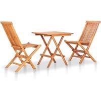 Berkfield Home 3 Piece Folding Bistro Set Solid Teak Wood in Brown
