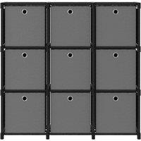 Berkfield Home 9-Cube Display Shelf with Boxes Black 103x30x107.5 cm Fabric