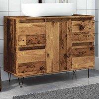 Berkfield Home Bathroom Cabinet Old Wood 80x33x60 cm Engineered Wood in Brown | Size: 80 x 33 x 60 cm