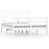 Berkfield Home Bed Frame White Solid Wood 140x200 cm