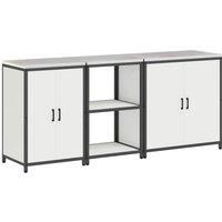 Berkfield Home with Shelf Other with Storage with Door 3 pcs White Cold-rolled steel