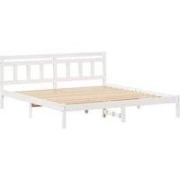 Berkfield Home with Headboard White 200 x 200 cm Solid pine wood