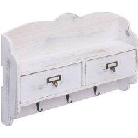 Berkfield Home Wall Mounted Coat Rack White 50x10x34 cm Wood | Size: 50 x 10 x 34 cm