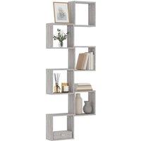 Berkfield Home Wall Cube Shelves 6 pcs Grey Sonoma 30x15x30 cm | Size: 30 x 15 x 30 cm