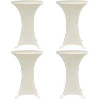 Berkfield Home Standing Table Cover 70 cm Cream Stretch 4 pcs