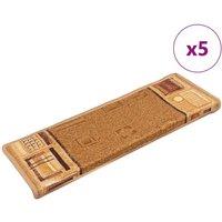 Berkfield Home Stair Mats Self-adhesive 5 pcs 65x21x4 cm Beige | Size: Medium
